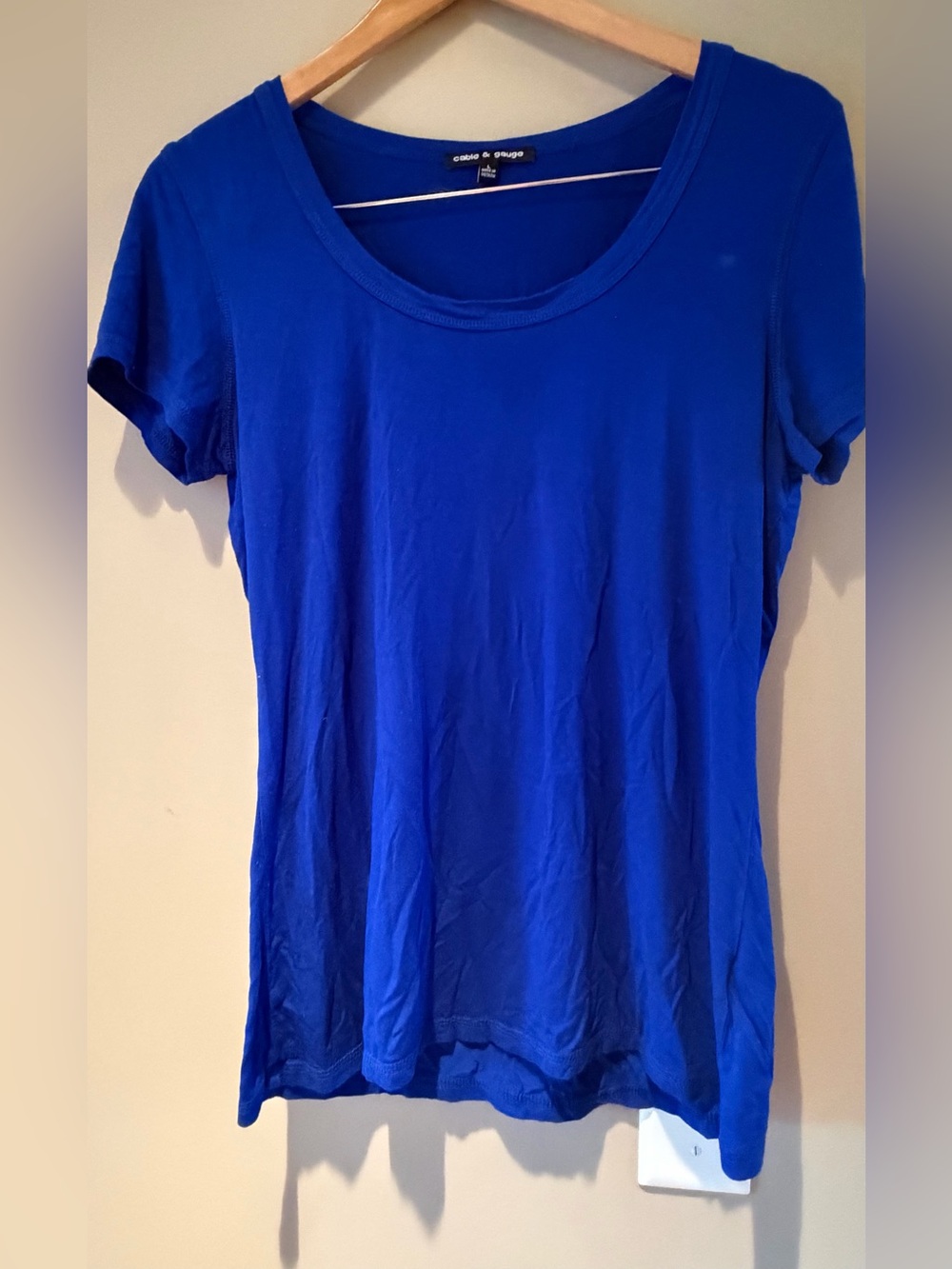 Cable & Gauge Short Sleeve Scoop Neck Tee Royal Blue Large